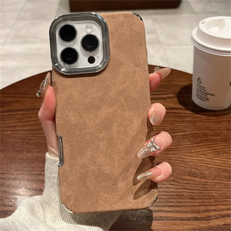 Matte Leather Cortex Phone Cases 13 12 11 Shockproof Case For Iphone 15 14 Pro Max 16 Plus Back Cover_voghion.com