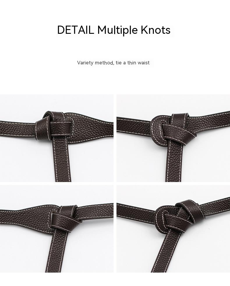 Cintura decorativa da donna annodata 2023 senza cintura da punzonatura, gonna abbinata in vera pelle, cintura sottile alla moda e versatile,_voghion.com