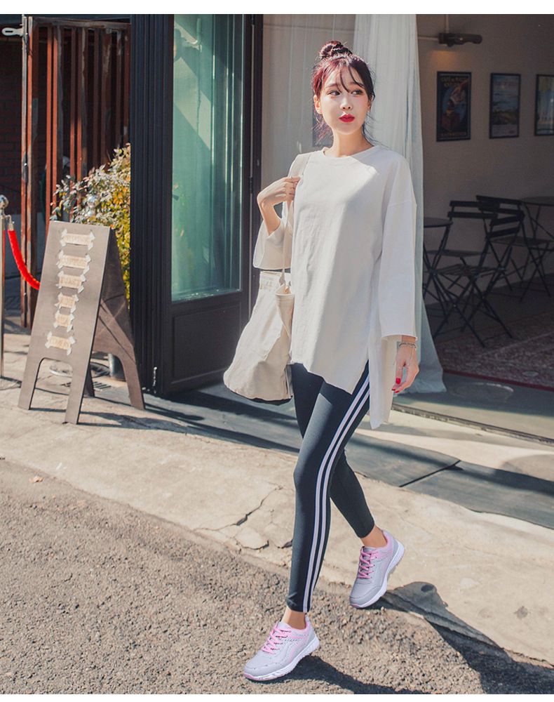 Women's sports fashionable casual leather surface waterproof flat running shoes, versatile and lightweight women's_voghion.com