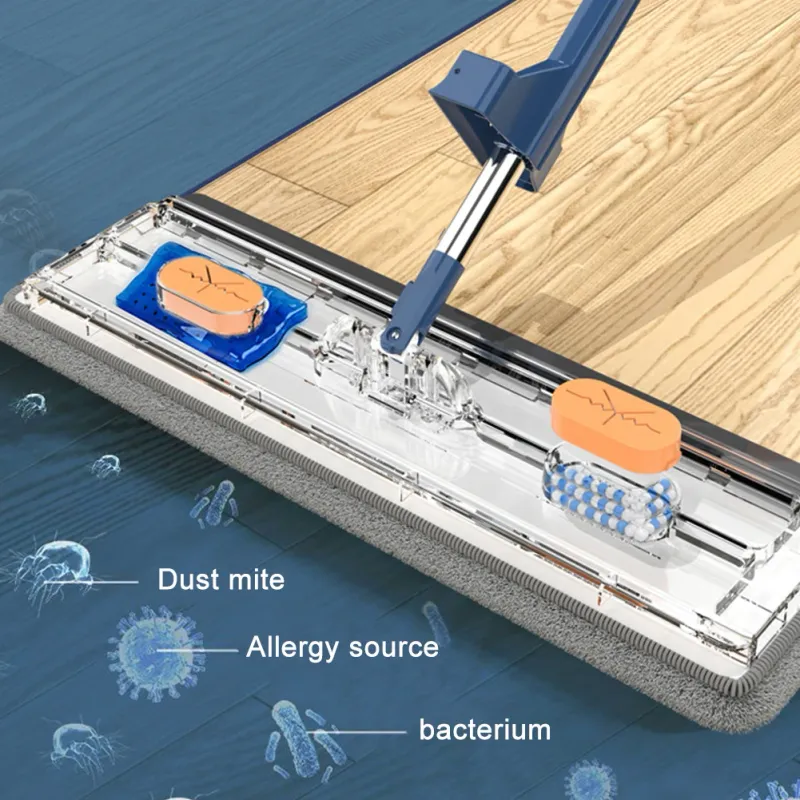 360°Rotating Flat Mop Self-contained Slide Floor Mop Microfiber Lazy No Hand-Washing Floor Floating Mop Household Cleaning Tools_voghion.com