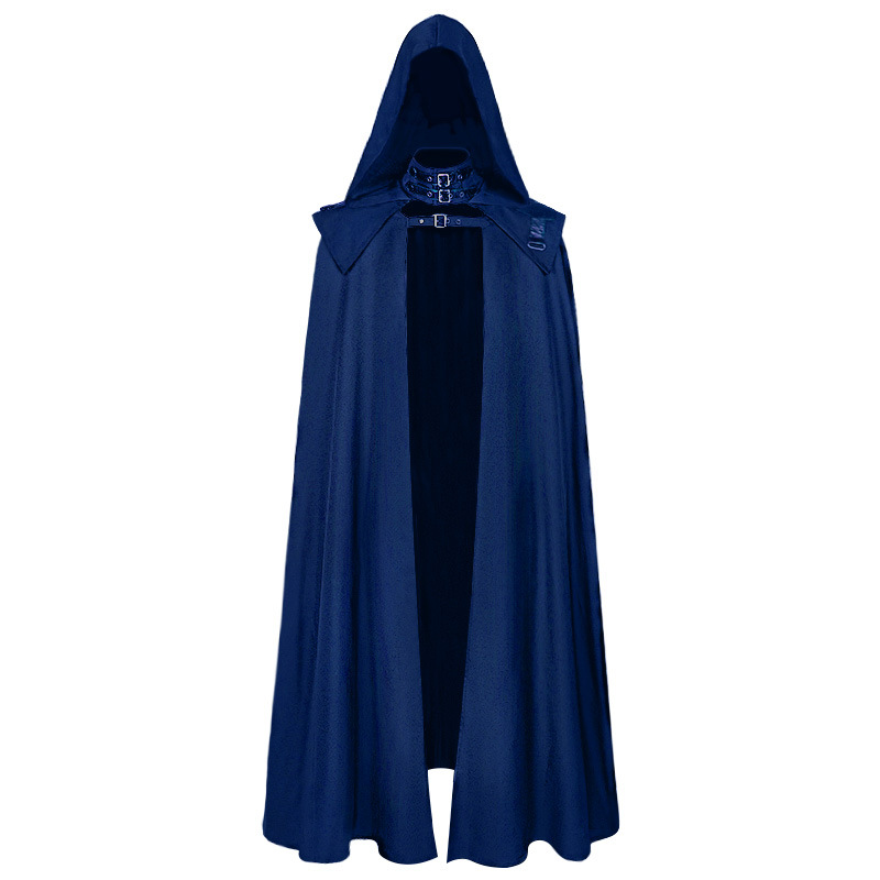 Halloween Mittelalterlicher Kapuzenmantel Gothic Mantel Langer Graben Halloween Teufel Zauberer Todesumhang Robe Umhang_voghion.com