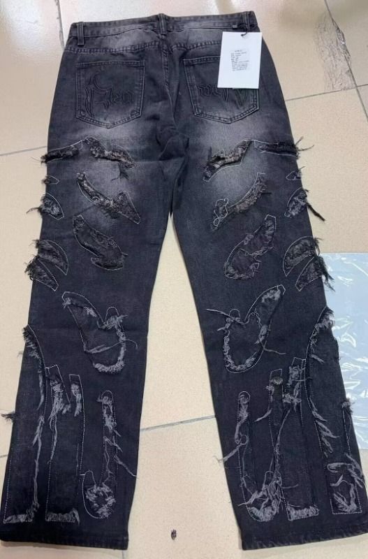 Relaxed Fit Jeans mit Vintage-Fledermaus-Stickerei für Herren – Retro-Streetwear-Jeans mit lockerem Komfort und Hip-Hop-Stil_voghion.com
