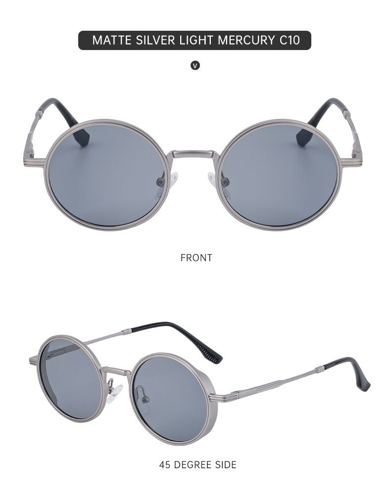 Neue Mode Runde Rahmen Sonnenbrillen Für Männer Retro High-End Sonnenbrillen Männer_voghion.com