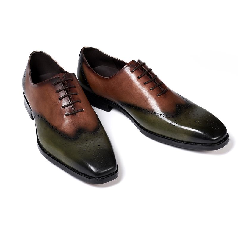 39 46 europäischen größe männer leder schuhe aus echtem leder braun grün mode-business formale Oxford schuhe formale hochzeit kleid schuhe_voghion.com
