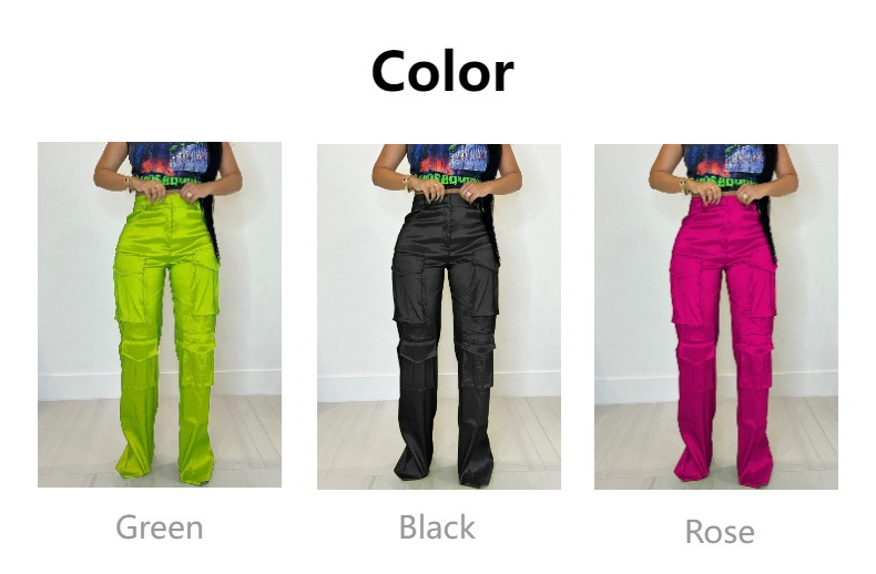 Tuta multitasche da donna casual alla moda in tinta unita_voghion.com