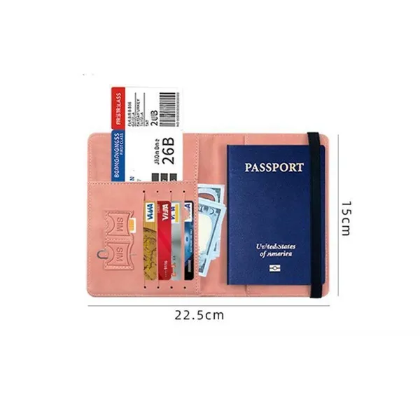 Borsa da viaggio RFID Porta passaporto in pelle PU multifunzione con passaporto Contanti Carta SIM Borsa identificativa Custodia in pelle Portafoglio sottile per passaporto_voghion.com