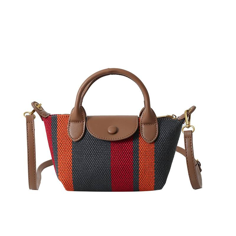 Die neue tragbare Dumpling Bag-Trendlinie aus hochwertiger Stoffstreifen-Umhängetasche mit einer Schulter_voghion.com