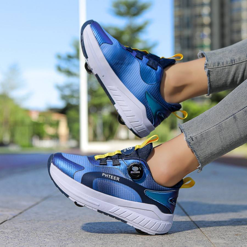 Rollschuhe für Herren und Damen mit drehbaren Schnallen, abnehmbaren Allrad-Low-Top-Outdoor-Sport-Wanderschuhen aus farbblockierendem und farbblockierendem PU_voghion.com