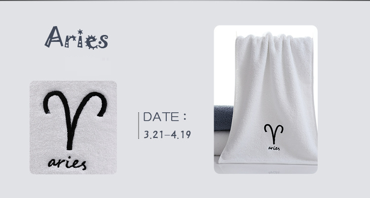 Carefully Selected Pure Cotton Constellation Towel Creative Personality Couple Thickened Face Towel Popular Constellation Towel Face Towel_voghion.com
