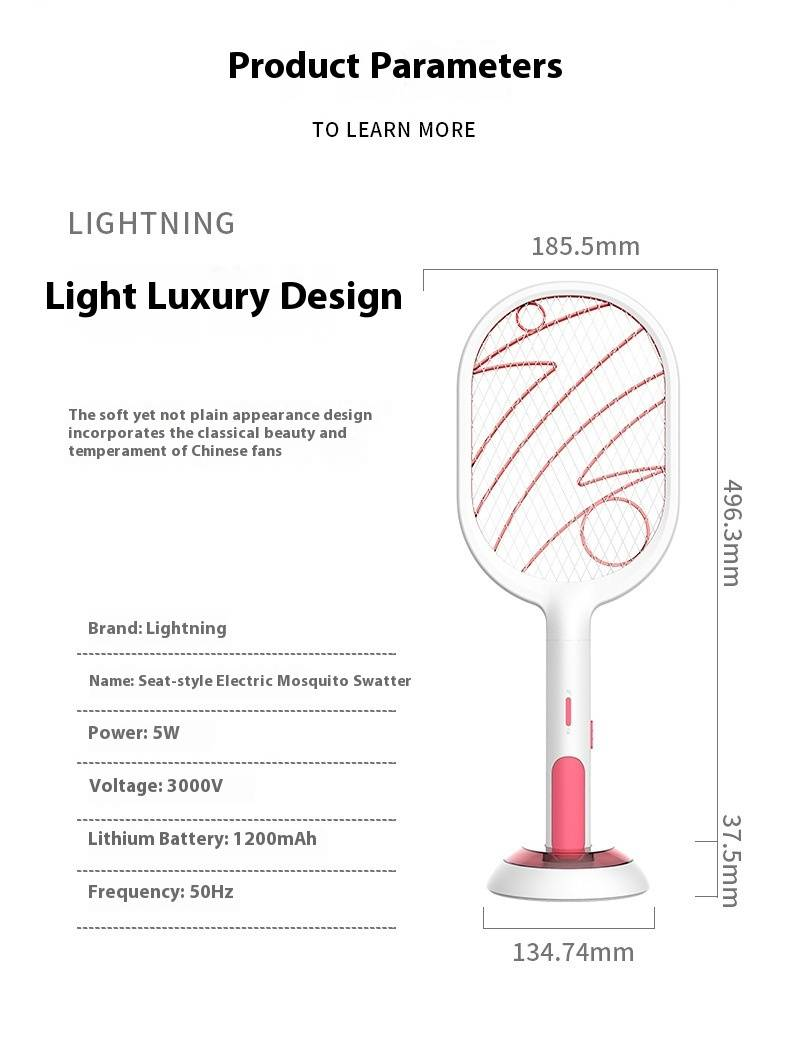 Lightning Mosquito Zapper - USB Rechargeable 2-in-1 Electric Fly Swatter & UV Trap (4000V Shock, Portable For Home/Travel Use)_voghion.com