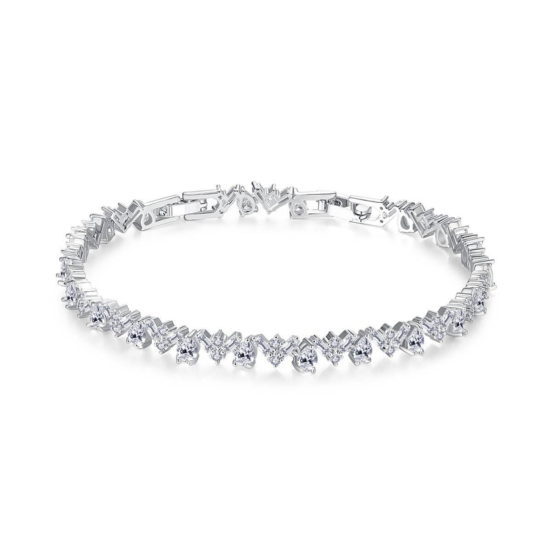 Damenschmuck V-förmiges Armband mit 3A Zirkonia-Tropfen, elegantes geometrisches Design für Abendpartys und besondere Anlässe_voghion.com