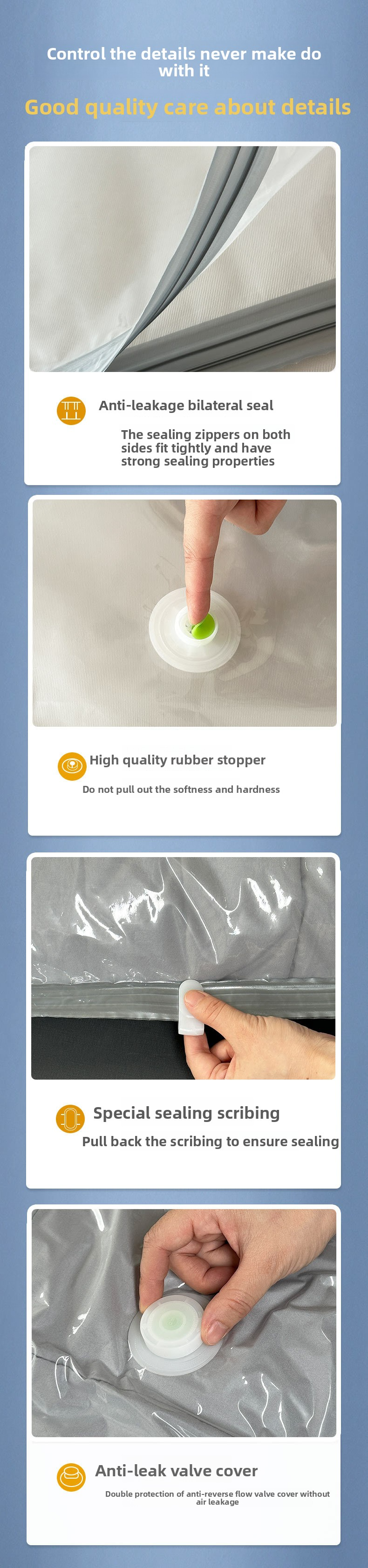Vacuum Storage Bags – Space-Saving Compression Bags For Clothes, Blankets & Bedding, 4 Sizes (Small/Medium/Large/X-Large), Durable PA+PE Material_voghion.com