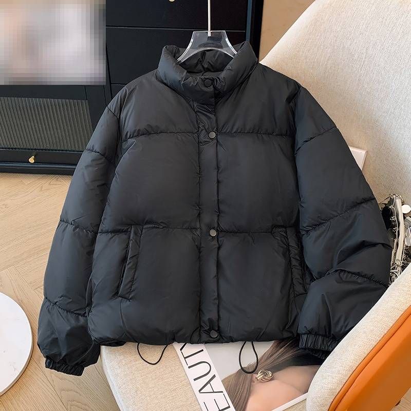 Women's Short Puffer Jacket Winter Coat Lightweight Warm Quilted Polyester Filled Hoodless Casual Outerwear For Women_voghion.com