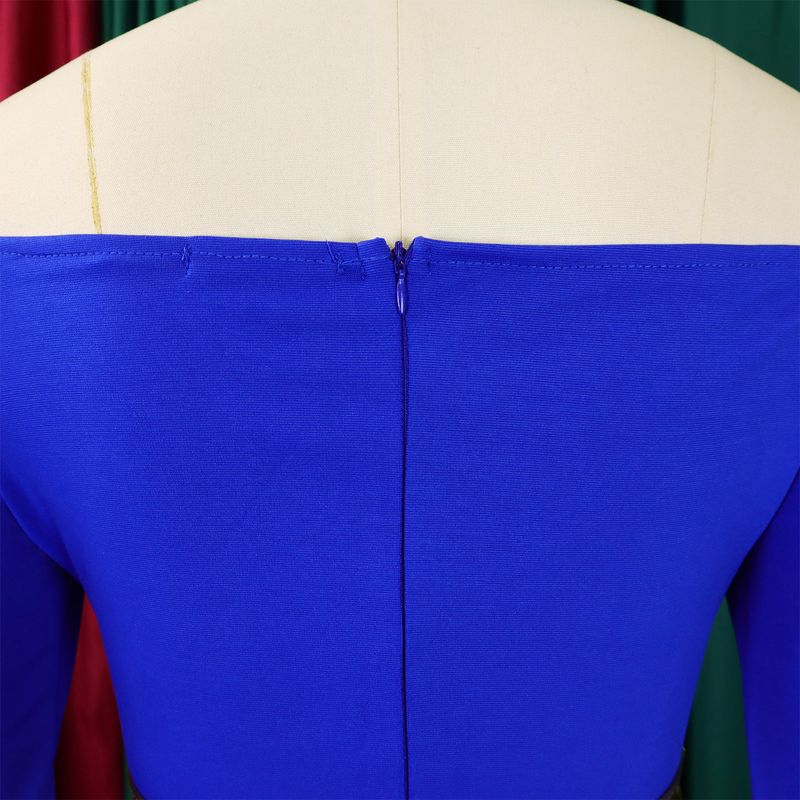 Dameskleding Nieuwe mode Een schouder Ruffle mouw Effen kleur Geplooide wijde pijpen Jumpsuit_voghion.com