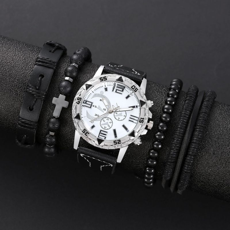 Three-eye Quartz Big Gold Watch Fashion Luxury Business Beaded Versatile Suit To Work Daily Birthday Anniversary Valentine's Day Gift_voghion.com