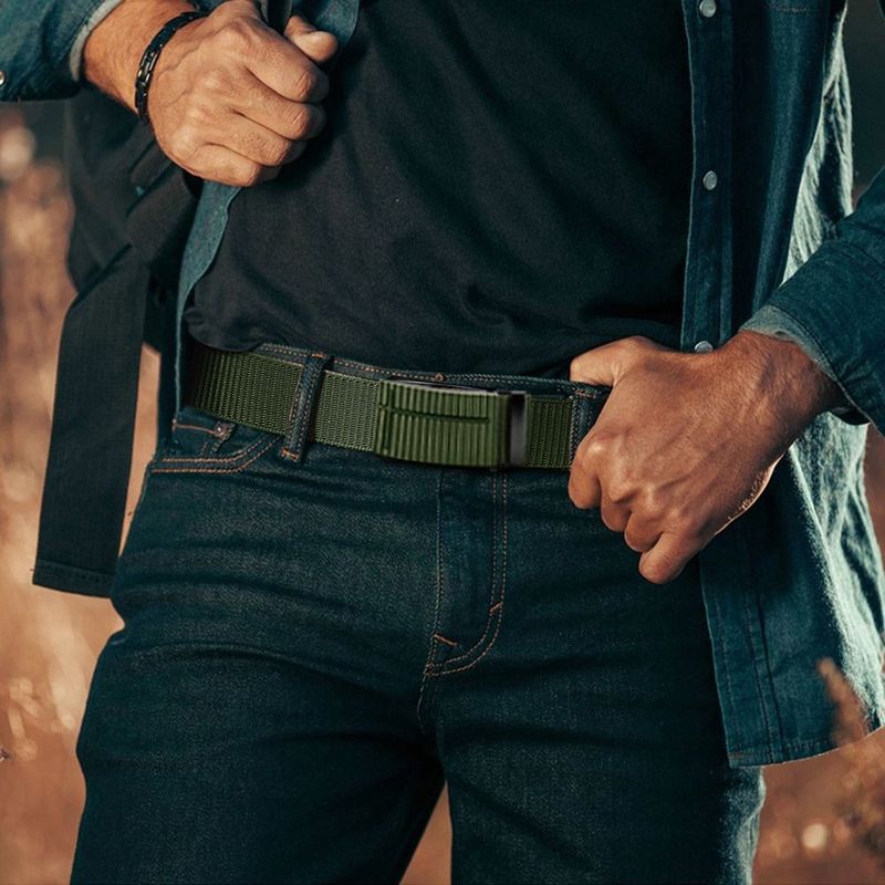 HOT Outdoor Elastic Casual Breathable Alloy Buckle Tactical Waistbelt Nylon Belt_voghion.com