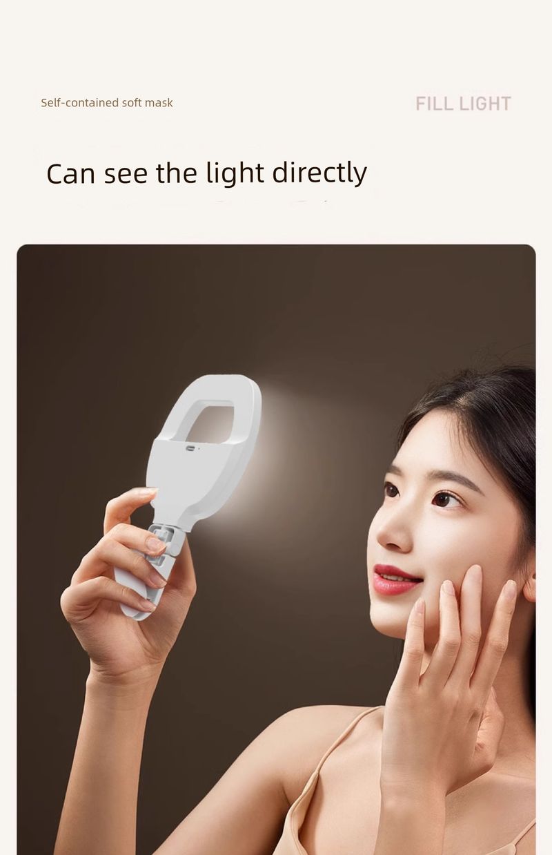 Mobile Phone Selfie Fill Mini Portable Photo-Taking And Filming Beauty Clip-on LED Lamp Charging Ring Pocket Light_voghion.com