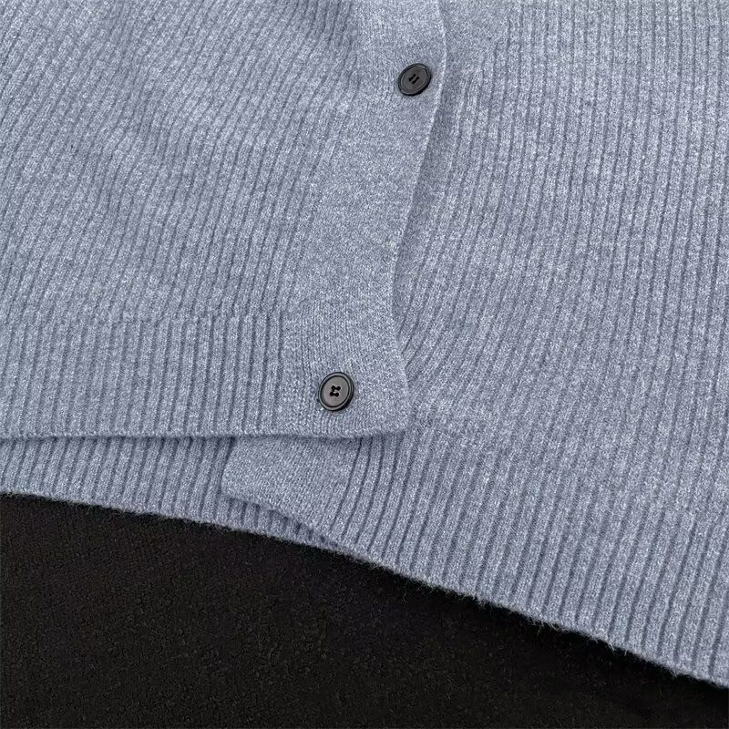 Herfst 2025 Nieuwe Cardigan Amerikaanse Casual Lazy Style V-hals Gebreide Trui Heren Effen Kleur Jas Trendy_voghion.com