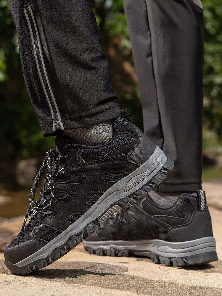 Chaussures de sport décontractées pour hommes, bottes basses antidérapantes et absorbantes de chocs, chaussures de randonnée légères et respirantes à semelles épaisses pour hommes_voghion.com