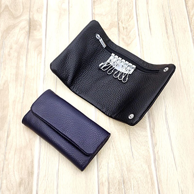 Oberschicht-Rindsleder mit Litschi-Textur, große Geldbörse mit Geldklammer, praktischer Schlüsselhalter_voghion.com