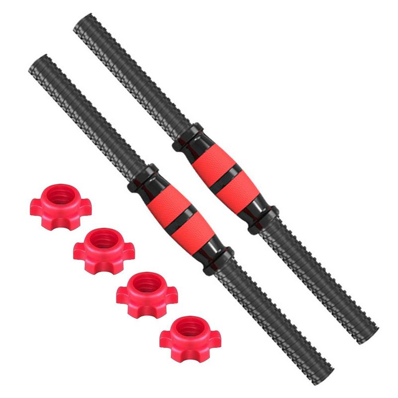 1 Paar 35 cm lange Langhantelstangen, Hantelverbindungsstahlrohr, rutschfeste Griffoberflächen, Standard mit Sternverschlüssen_voghion.com