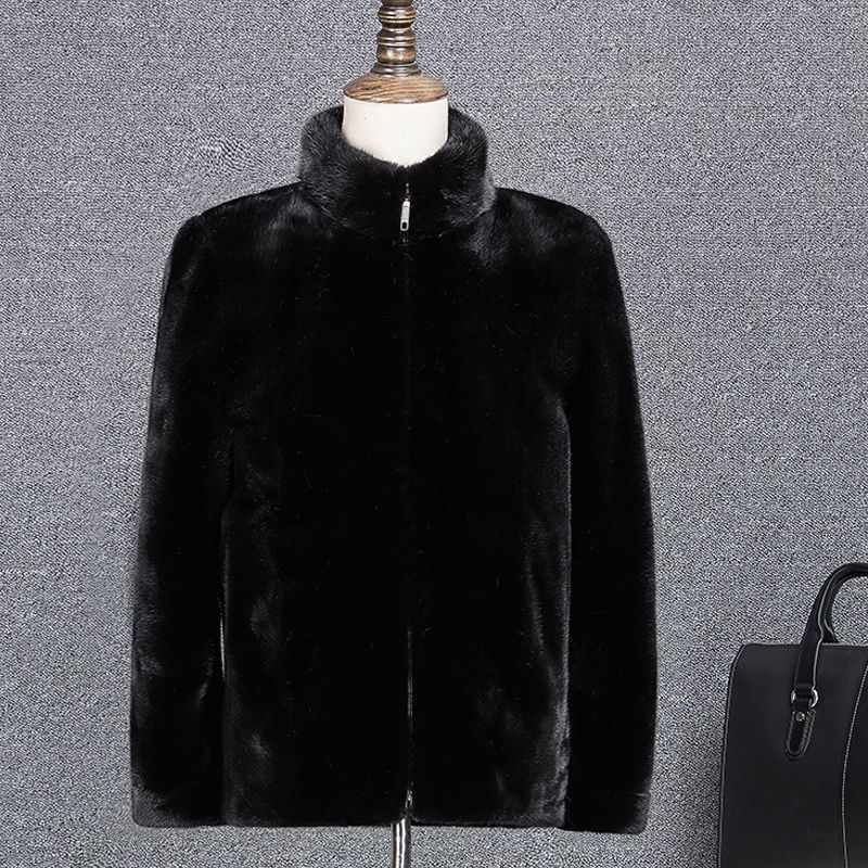 Cappotto in pelliccia di visone di alta qualità da uomo - Giacca in montone con cappuccio spesso per inverni estremi e attività all'aperto di lusso (opzioni con collo alto/cappuccio/revers)_voghion.com