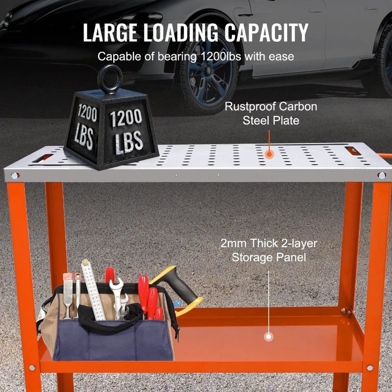 Welding 18 Capacity Table 36 Workbench X 1200lbs Welding Wheels Braking Steel Load With Work Table Bench On Portable Lockable_voghion.com