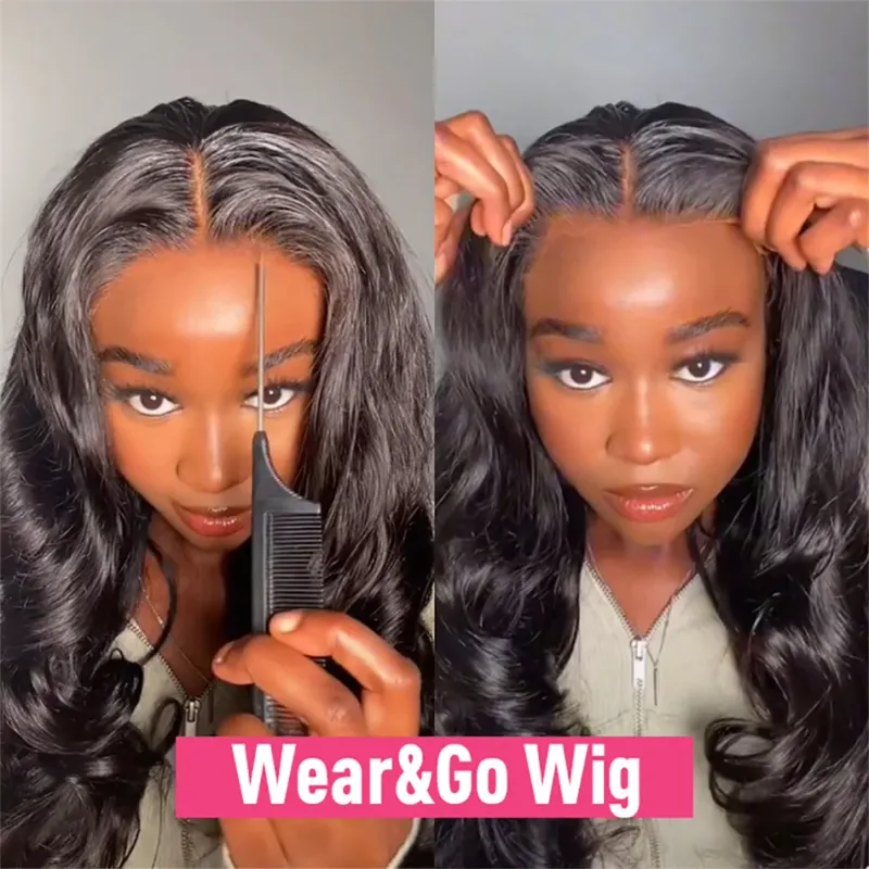 6X6 Brazilian Body Wave Human Hair Lace Frontal Full Lace Glueless Wig 13X4 HD Transparent Wig_voghion.com