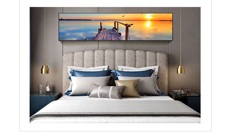 Hotel Naturalny krajobraz Nadmorski Nostalgiczny molo Nocny Nordycki Dekoracyjny Sypialnia Salon Wiszący obraz_voghion.com