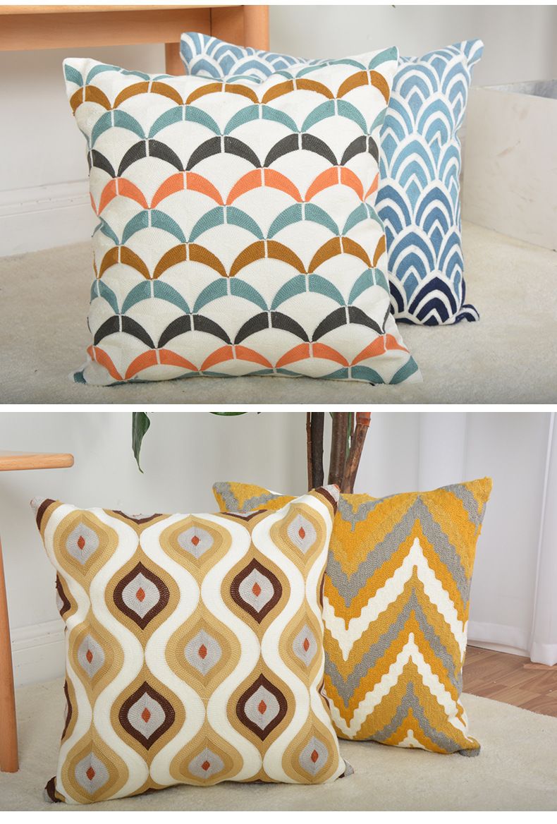 Minimalistischer quadratischer Kissenbezug mit Einsatz – Atmungsaktives Kissen aus Baumwoll-Leinen-Mischgewebe für Sofa/Bett, 45 x 45 cm (mehrere Farben erhältlich)_voghion.com
