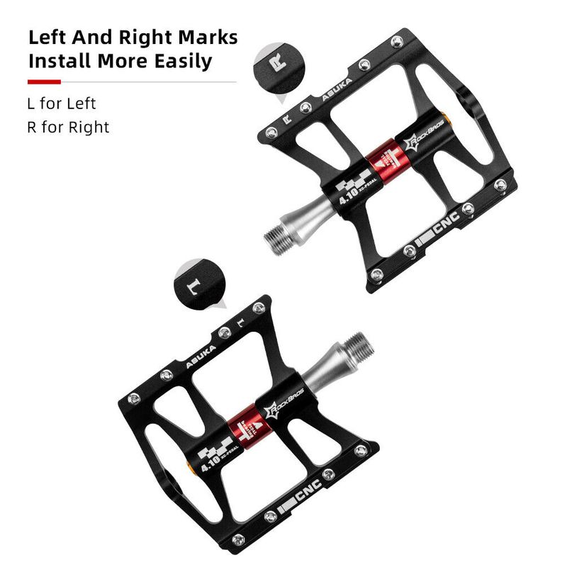 ROCKBROS Fahrradpedale, 9/16" Größe, für MTB, BMX und Rennräder, mit CNC - gefrästen Komponenten, 4 abgedichteten Lagern und eloxierter Aluminiumkonstruktion_voghion.com