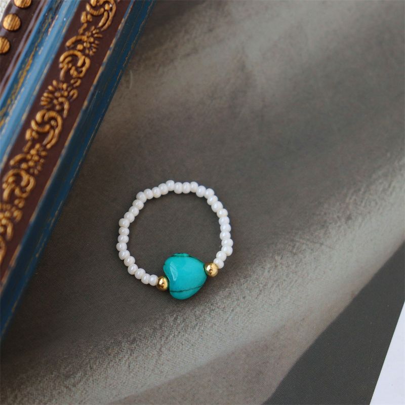 New Chinese Style Elastic Lapis Lazuli Ring Natural Star Pearl Agate Personality Trendy Women_voghion.com
