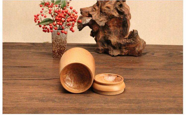 Portable Bamboo Tea Canister Travel Food Storage Candy Jar Container Box for Tea Coffee Beans Nuts Spices_voghion.com