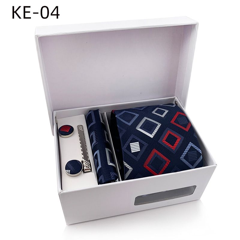 Set regalo da uomo 2025, 6 pezzi, cravatta, fazzoletto da taschino, clip per colletto e gemelli_voghion.com