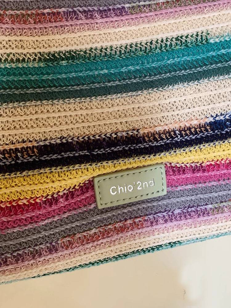 South Wind Chio2nd Rainbow Hatot Bag Dames 2024 Nieuwe Seaside Geweven Tas met Grote Capaciteit Schoudertas_voghion.com