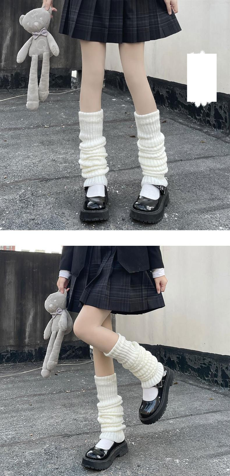 Lolita knitted pile socks Extended jk calf socks Modified leg socks Leg socks Slimming leg mask_voghion.com