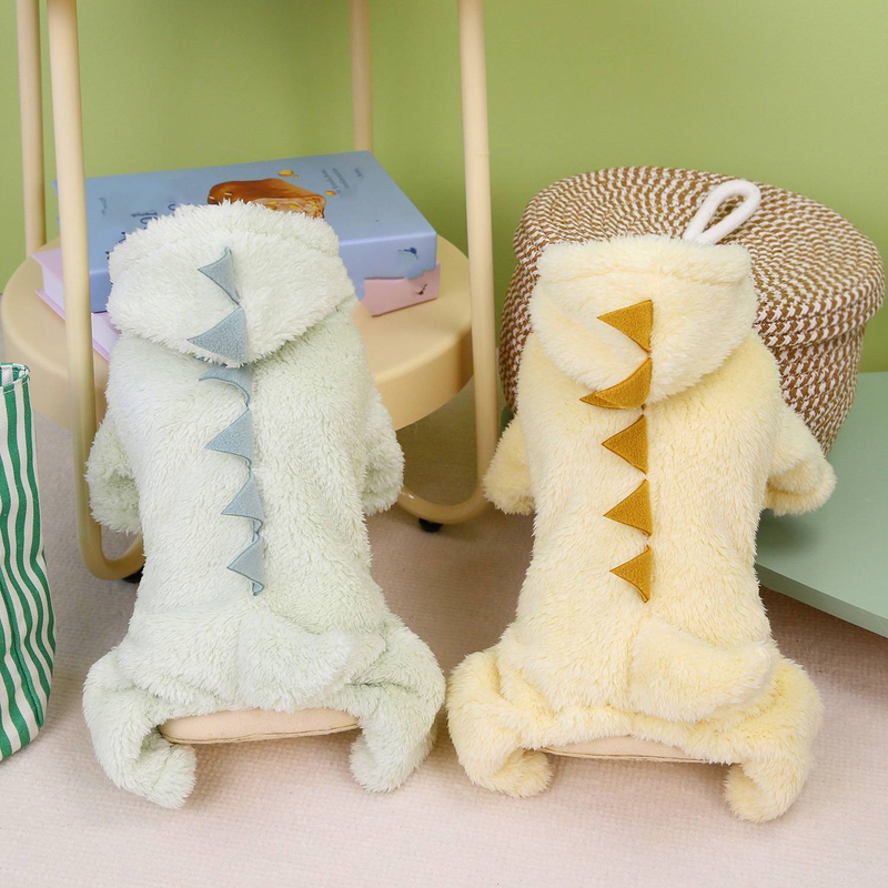 Abbigliamento per cani, simpatico cartone animato dinosauro a quattro zampe, vestiti in pile bifacciale, vestiti per cani di piccola e media taglia_voghion.com