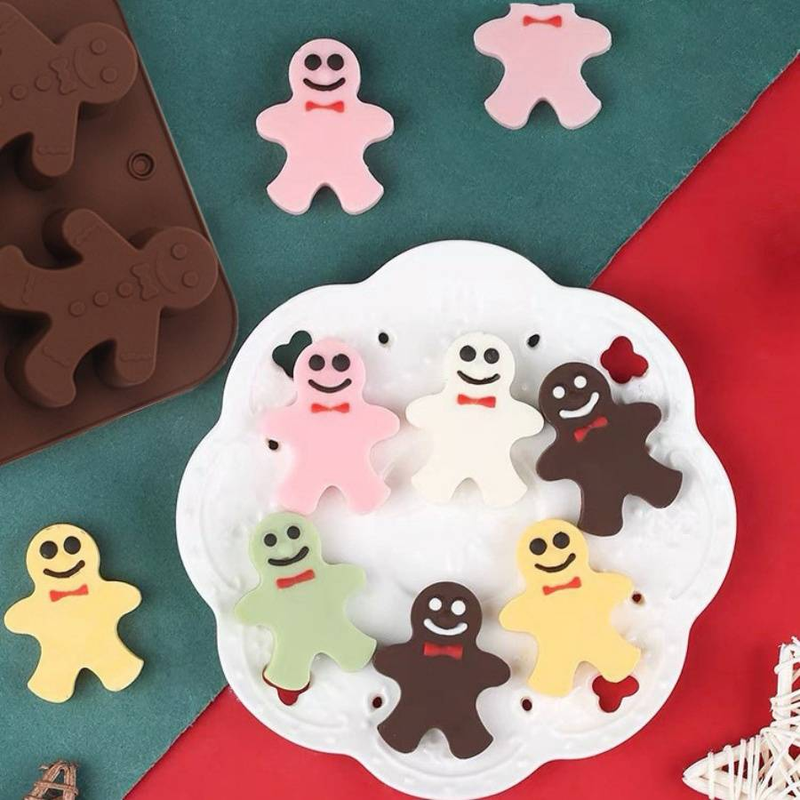1 moule en pain d'épice de Noël pour bonhomme en pain d'épice, moule à pâtisserie, biscuits au chocolat, moule à pudding, moule à gâteau, moule à glaçons, moule à bougie en tissu DIY_voghion.com