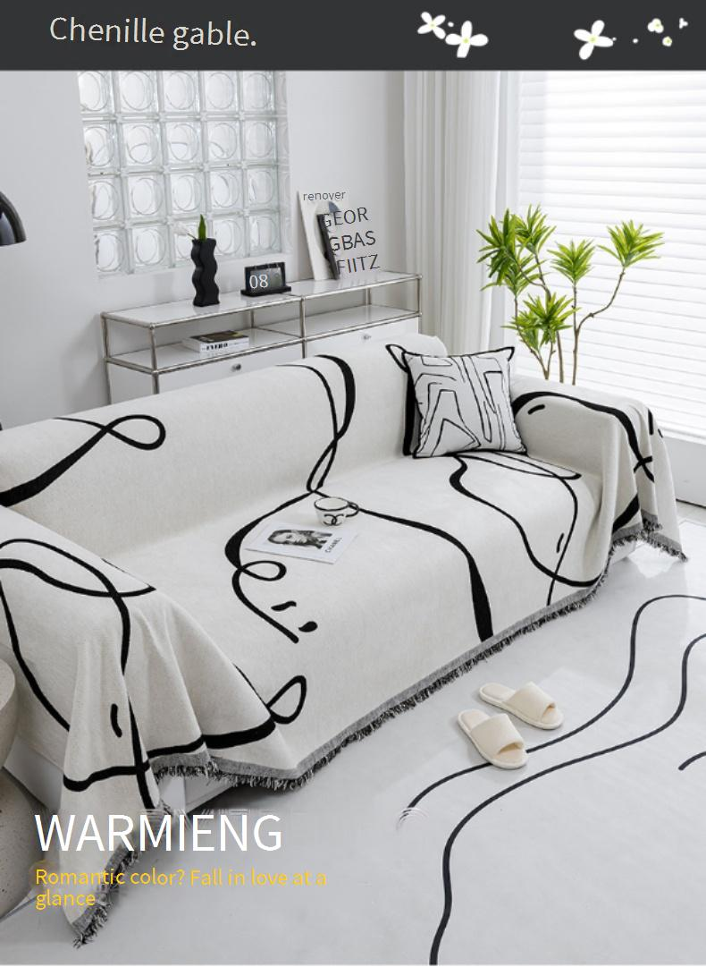 Home Garden Chenille Sofá Toalha Cobertura Completa Pano Quatro Estações Universal Reto Uma Peça Capa Antiderrapante Nova Capa Cobertor_voghion.com