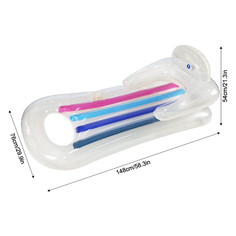 Clear PVC Inflatable Lounge Oversized Transparent Floating Mat For Pool Beach Ultra Comfortable Water Hammock With Reinforced Seams For Adults_voghion.com