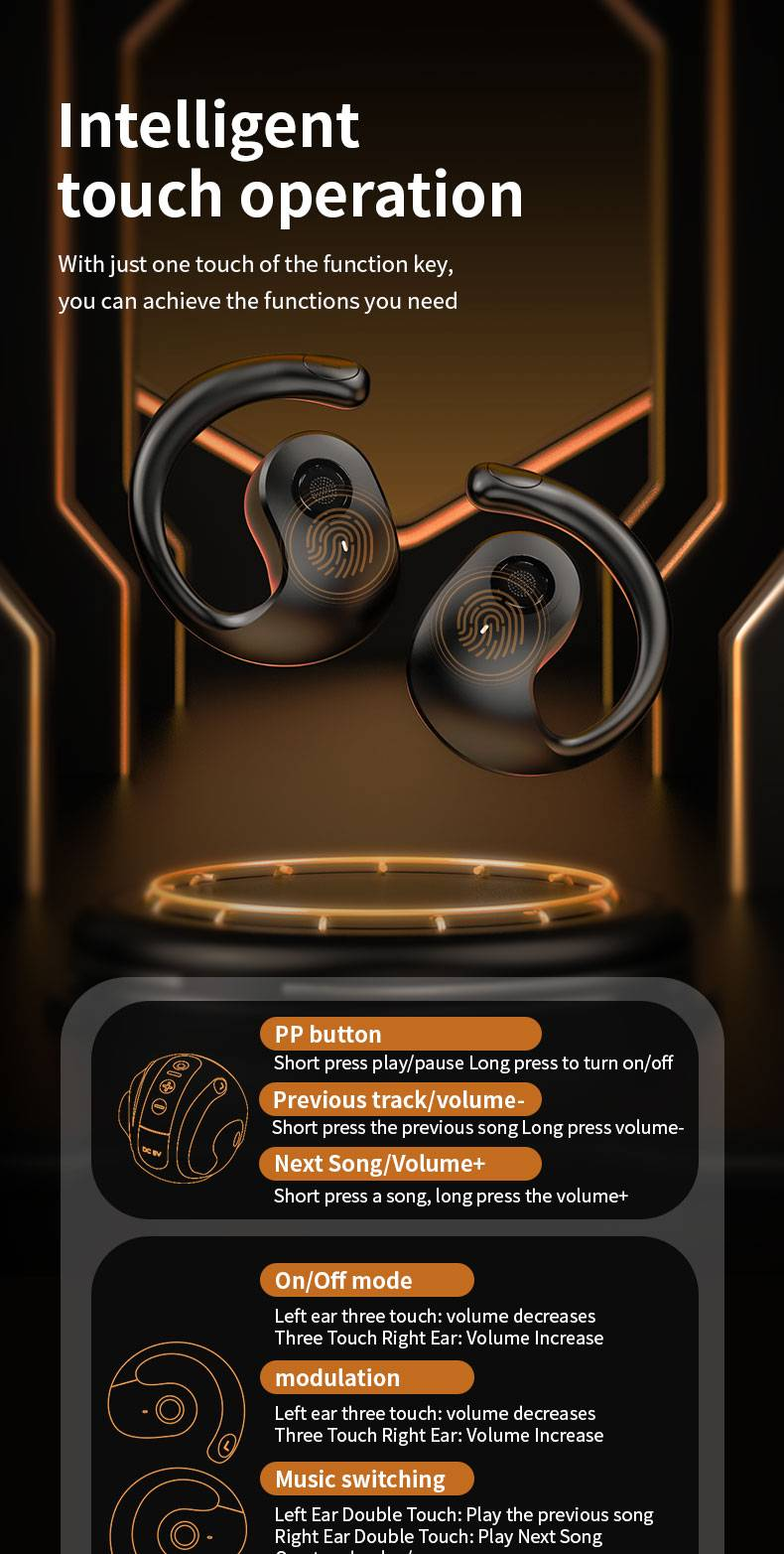 LX-08 Wireless Earbuds: Long Battery Life, 360° Surround Sound, Lightweight Comfort For Sports And Fitness_voghion.com