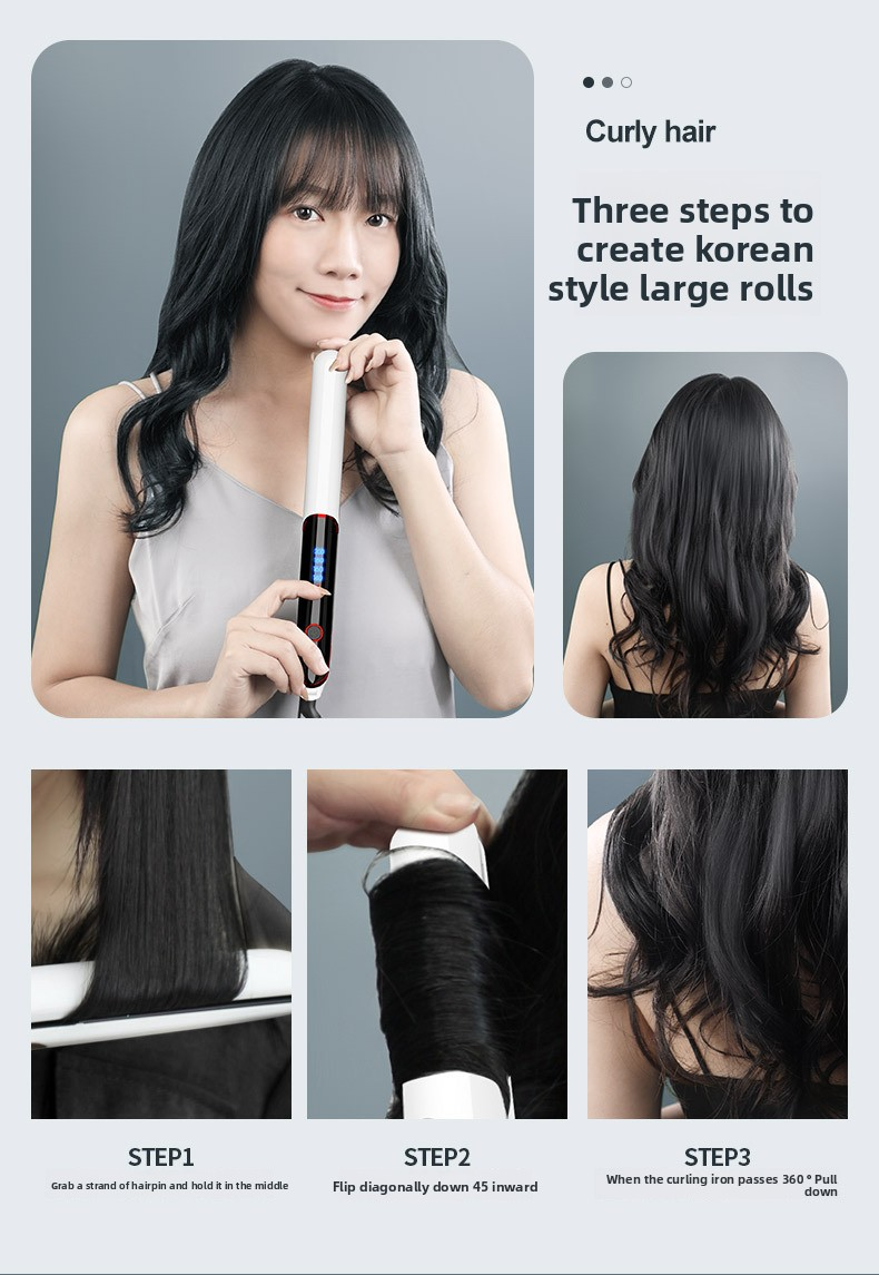 2-In-1 Hair Straightener & Curling Iron - Fast Heating Styling Tool With Ceramic Plates (Dual Voltage Adjustable Temperature Travel-Friendly)_voghion.com