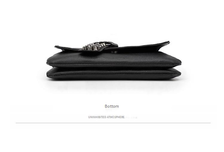 Borsa a tracolla gotica con borchie per donna – Borsa a tracolla con teschio nero in rilievo e tracolla a catena – Borsa vintage punk rock per l'uso quotidiano_voghion.com