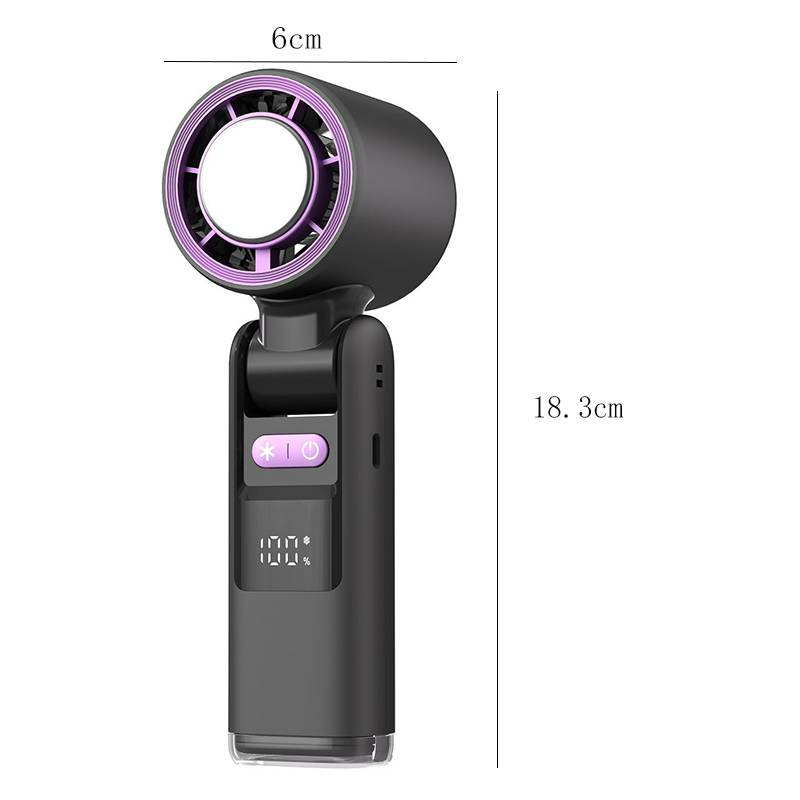 Tragbarer Handventilator mit Eiskühler, Monitor, wiederaufladbarer persönlicher Ventilator mit 3600 mAh, ultraklein, aber leistungsstark, kleiner Taschenventilator_voghion.com