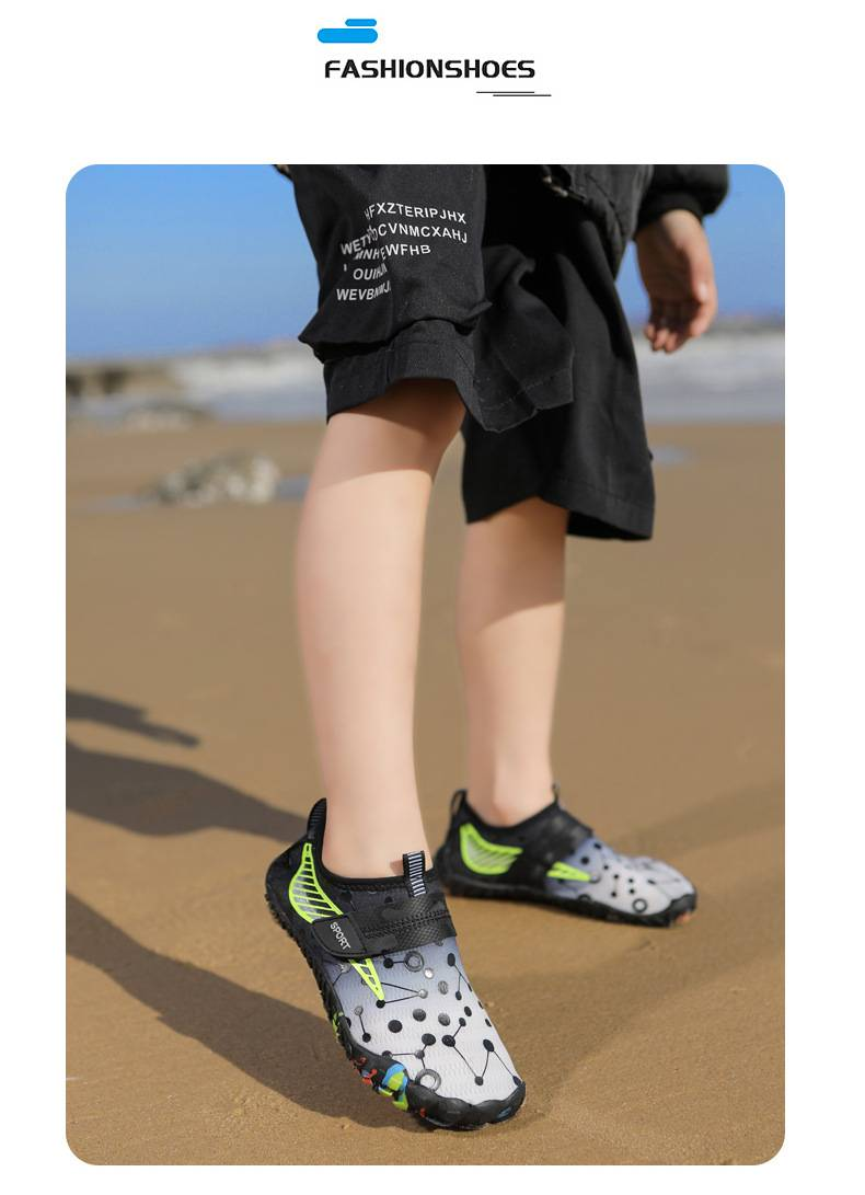 Scarpe da acqua per bambini a piedi nudi - Calzini antiscivolo ad asciugatura rapida per spiaggia, piscina e giochi all'aperto | Leggeri e traspiranti con chiusura a strappo_voghion.com
