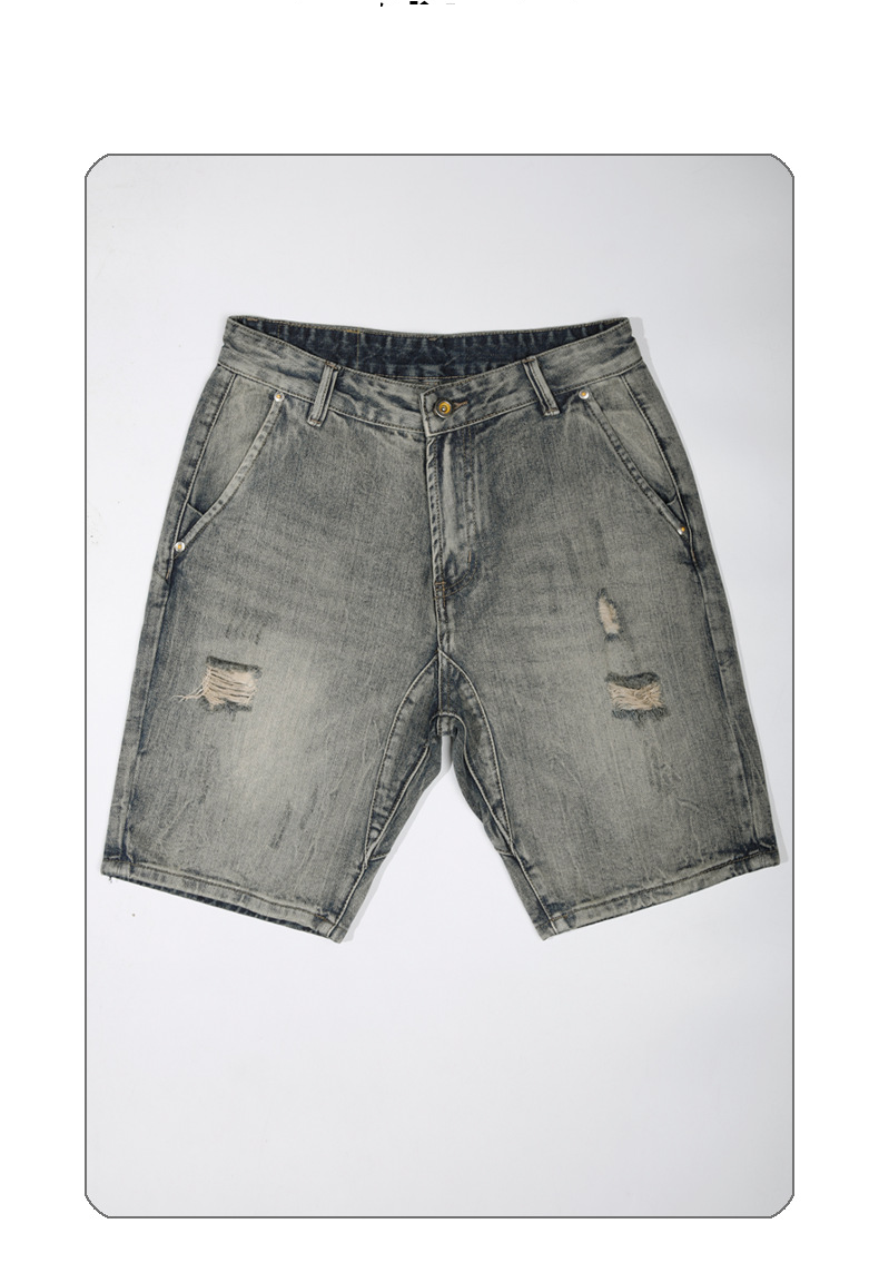 Men's Summer Distressed Denim Shorts - Lightweight 5-Inch Casual Shorts With Breathable Cotton Fabric & Relaxed Fit_voghion.com