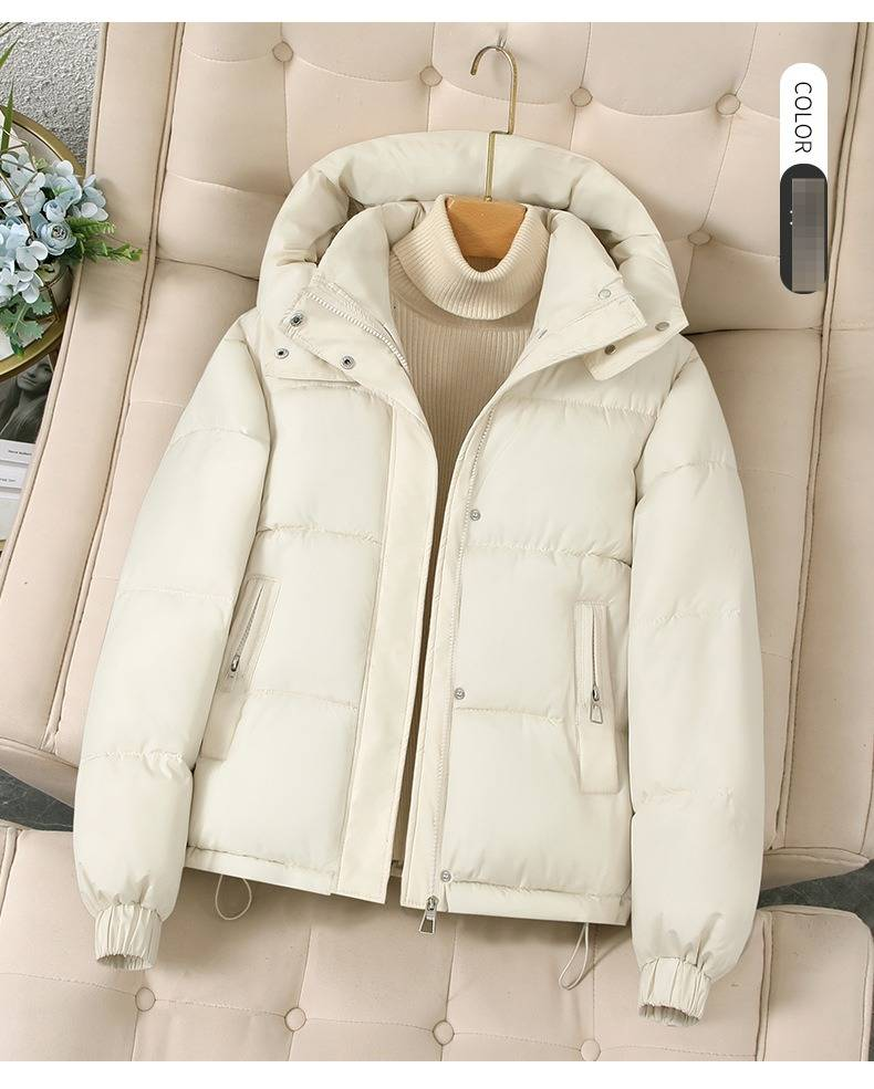 Women's Short Puffer Jacket With Hood - Lightweight Warm Winter Coat For Petite To Plus Size, Casual & Elegant Style_voghion.com