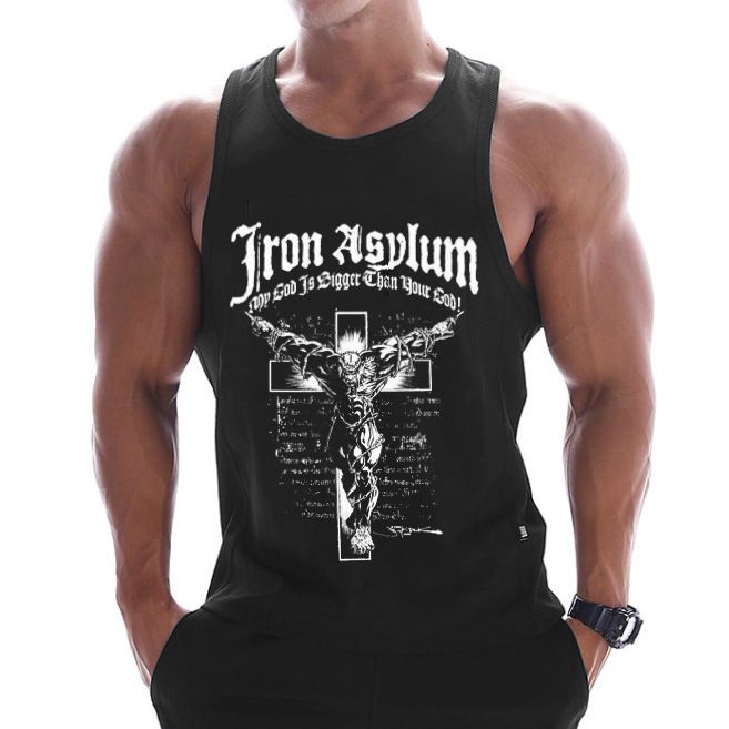 Camiseta de entrenamiento transpirable de algodón puro para hombre de Muscle Brother._voghion.com