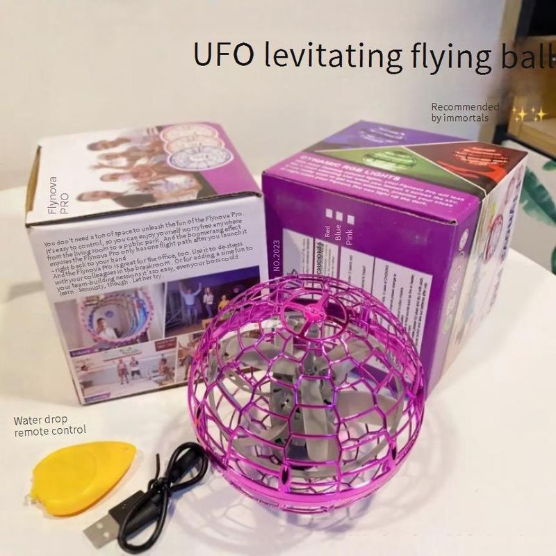 „Magischer UFO-Schwebeball mit intelligenter Gestensteuerung und LED-Leuchten – Interaktives Drehspielzeug für Kinder und Jugendliche (Blau/Rot/Lila)“_voghion.com