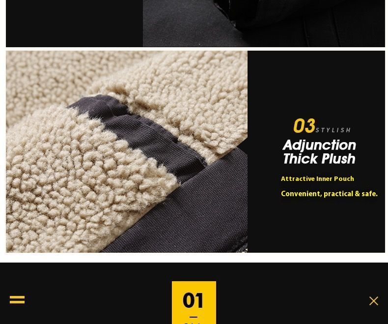 Men's Fleece-Lined Hooded Cotton Jacket - Winter Warm Workwear Coat With Sherpa Lining, Zipper Closure, Casual Outerwear For Urban Style_voghion.com